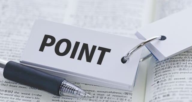 「POINT」と印字された単語帳