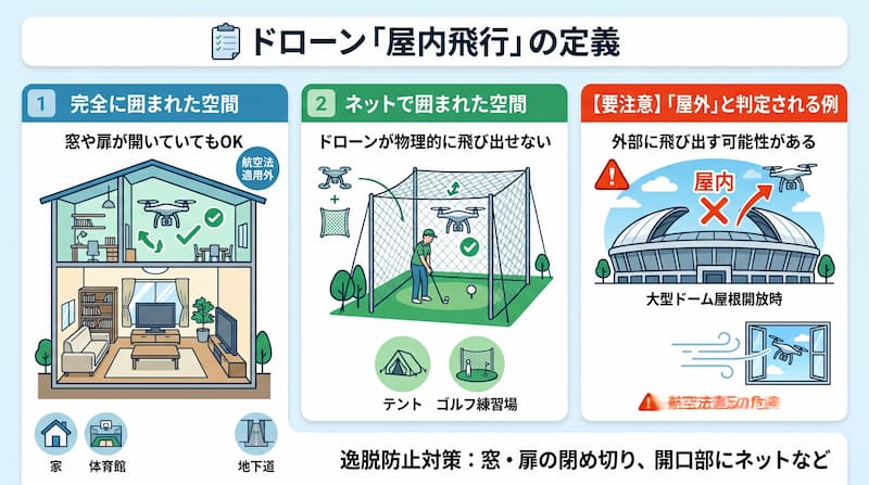 ドローン「屋内飛行」の定義