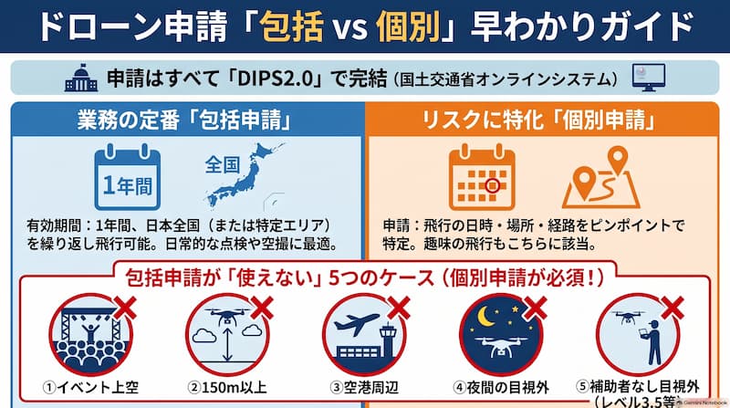 ドローン申請_包括_個別_比較ガイド