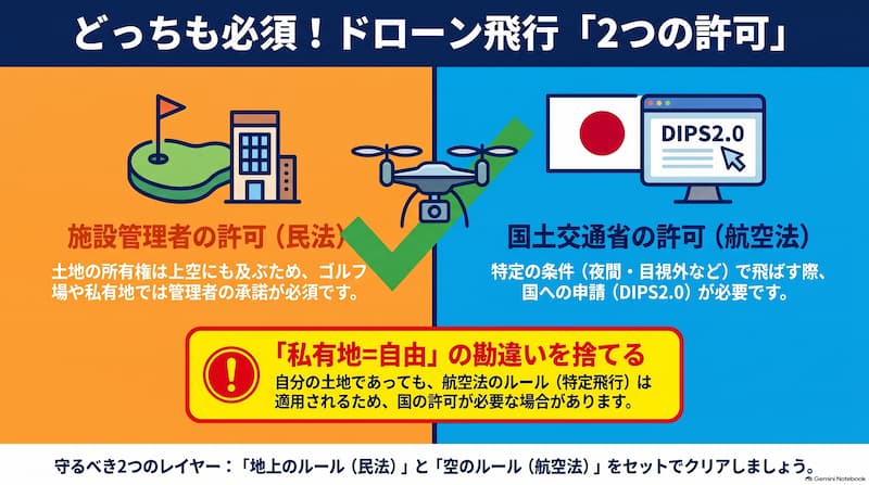 ドローン飛行_2つの必須許可