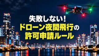 ドローンの夜間飛行の申請ルール・手順とライトなどの条件を行政書士が解説 