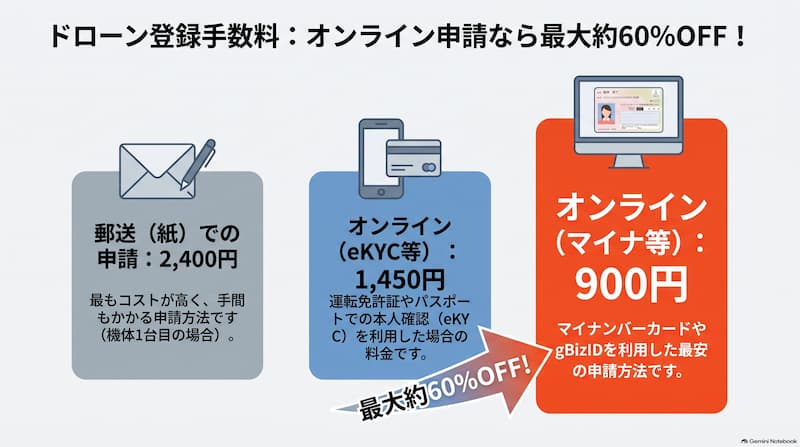 ドローン登録手数料の比較