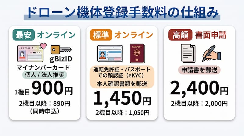 ドローン機体登録手数料の仕組みの図解