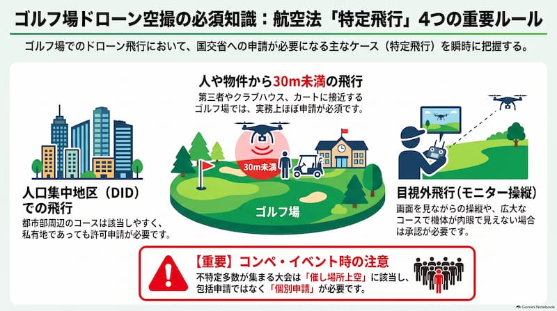 ゴルフ場ドローン空撮の４つのルール