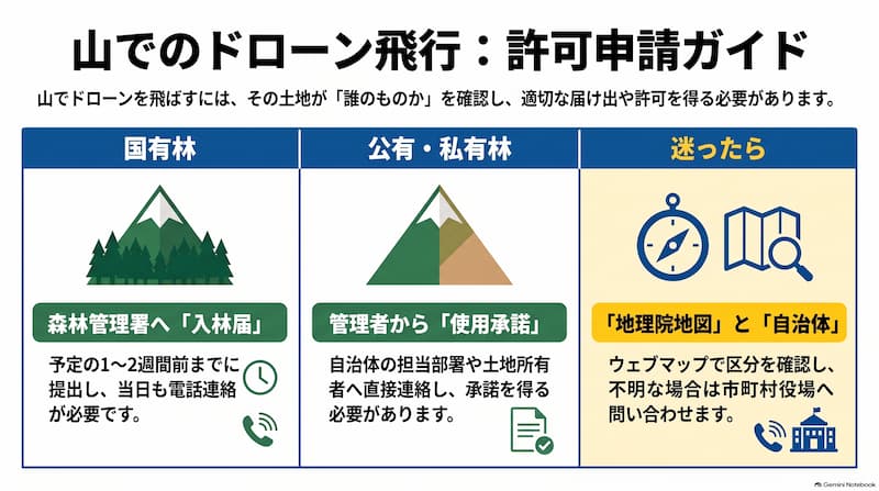 山でのドローン飛行申請ガイド