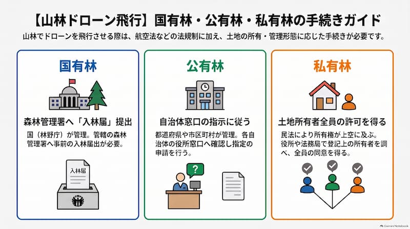 山林ドローン飛行の手続きガイド